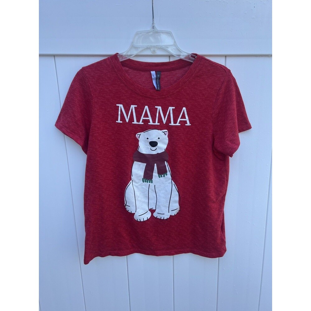 Jaclyn Intimates Top Womens Casual Sleep Top Polar Bear Mama Bear Sz Large